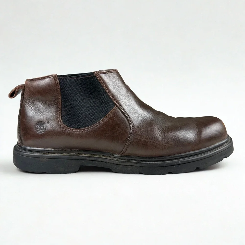Timberland Chelsea Boots Mens 10.5 Brown Leather Waterproof Ankle Boot‎ Classic